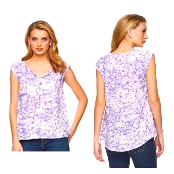 NEW JUICY COUTURE Tie-Dye Peasant Top Blouse Shirt Small Women’s - Picture 1 of 16